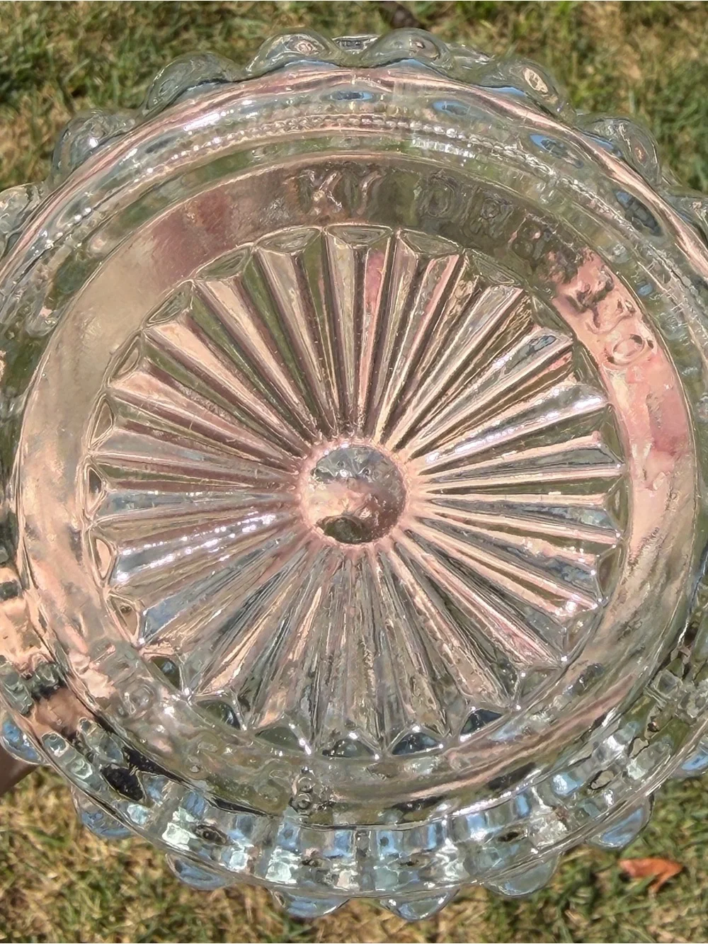 Vintage Dark Eyes Vodka Glass Decanter Stopper Clear Spring Clermont KY. G23